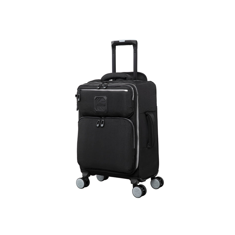 BRITBAG Ashdon 3 Piece Softside 8 Wheel Spinner Set (Black）