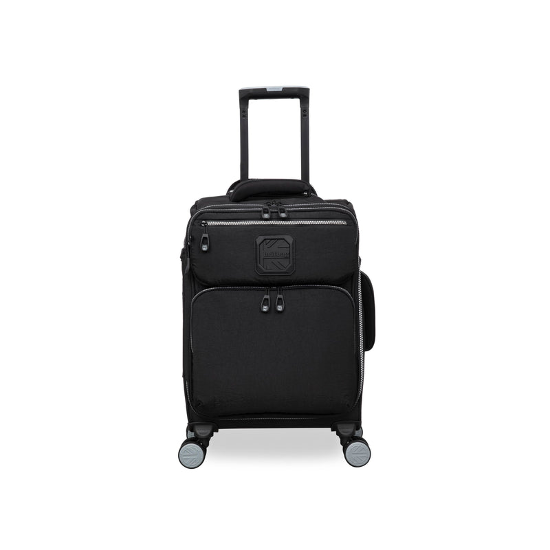 BRITBAG Ashdon 3 Piece Softside 8 Wheel Spinner Set (Black）