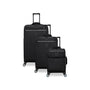 BRITBAG Ashdon 3 Piece Softside 8 Wheel Spinner Set (Black）