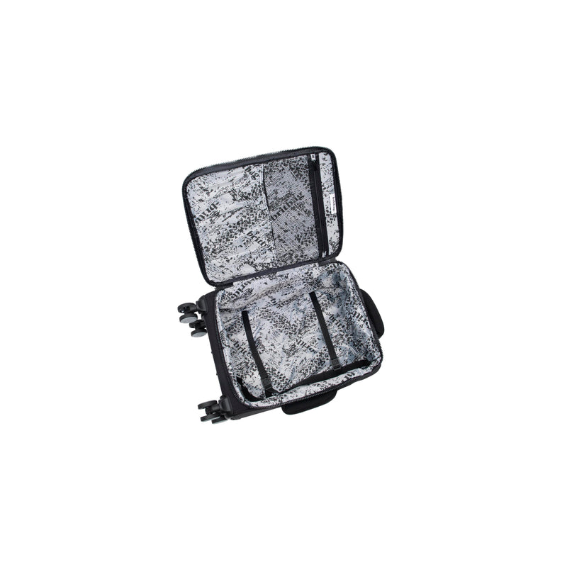 BRITBAG Ashdon 3 Piece Softside 8 Wheel Spinner Set (Black）