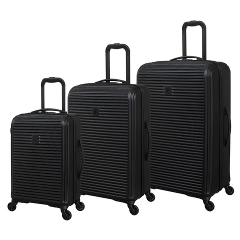 Shutter 3 Piece Hardside 4 Wheel Spinner Set (Black)