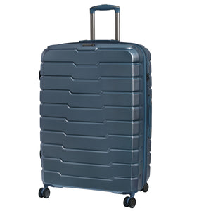 Prosperous 3 Piece Hardside Checked 8 Wheel Expandable Spinner Set (Metallic Blue)