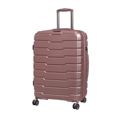 Prosperous 28" Hardside Checked 8 Wheel Expandable Spinner (Metallic Pink)