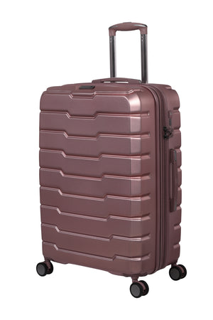 Prosperous Metallic 28" Hardside Checked 8 Wheel Expandable Spinner (Metallic Pink)