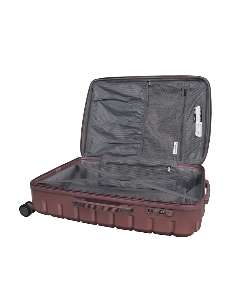 Prosperous Metallic 28" Hardside Checked 8 Wheel Expandable Spinner (Metallic Pink)