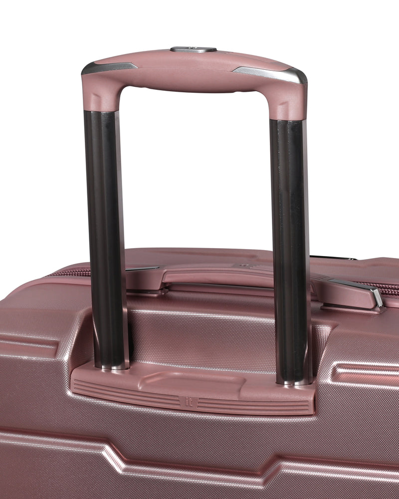 Prosperous Metallic 28" Hardside Checked 8 Wheel Expandable Spinner (Metallic Pink)