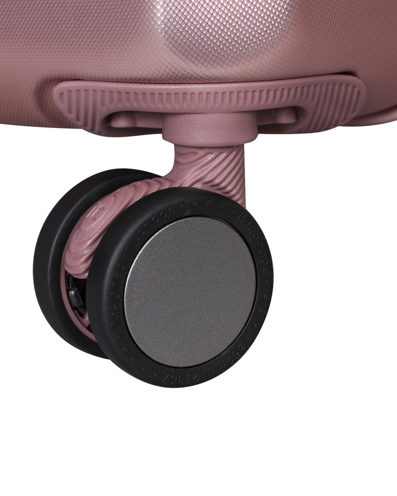 Prosperous Metallic 28" Hardside Checked 8 Wheel Expandable Spinner (Metallic Pink)