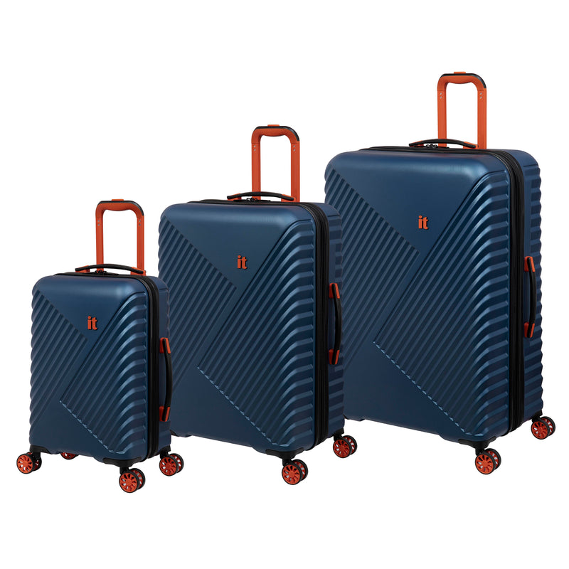 Inclining 3 Piece Hardside 8 Wheel Expandable Spinner Set (Electric Blue)