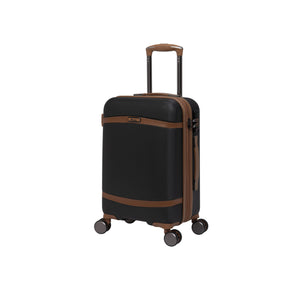 Quaint 21" Hardside Carry-On 8 Wheel Expandable Spinner (Black with Almond Trim)