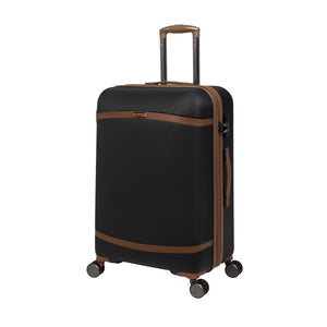 Quaint 27" Hardside Checked 8 Wheel Expandable Spinner (Black with Almond Trim)