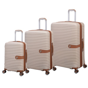 Encompass 3 Piece Hardside 8 Wheel Expandable Spinner Set (Cream)