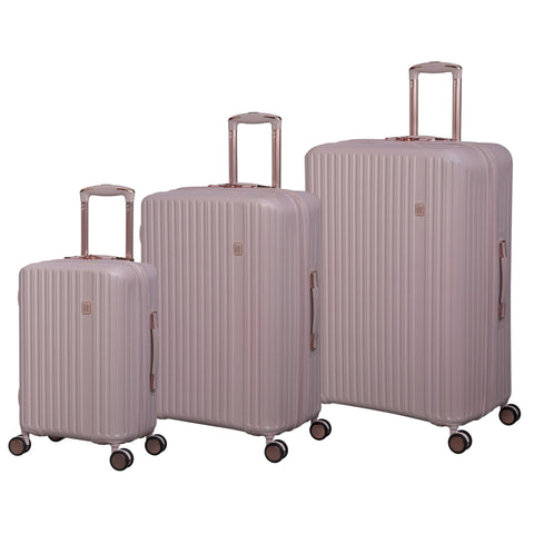 Luxuriant 3 Piece Hardside 8 Wheel Expandable Spinner Set (Prada Pink)