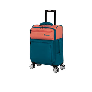 Duo-Tone 21" Softside Carry-On 4 Wheel Spinner (Peach / Sea Teal)