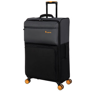 Duo-Tone 2 Piece Softside 4 Wheel Spinner Set (Pewter / Black)