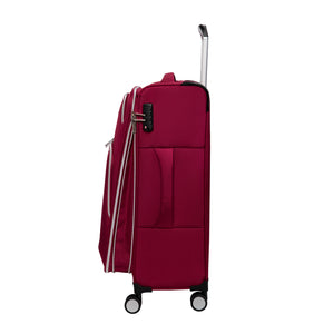 Expectant 28" Softside Checked 8 Wheel Expandable Spinner (Red)