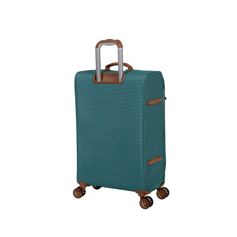 Beach Stripes 34" Softside Checked 8 Wheel Spinner (Teal / Navy)