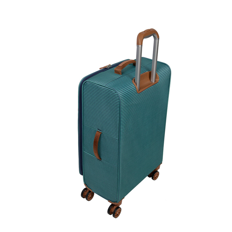 Beach Stripes 31" Softside Checked 8 Wheel Spinner (Teal / Navy)