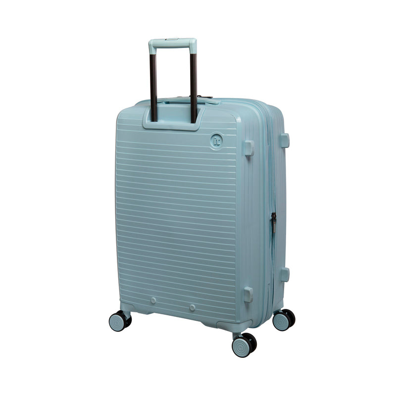 Spontaneous 29" Hardside Checked 8 Wheel Expandable Spinner (Blue Glow)