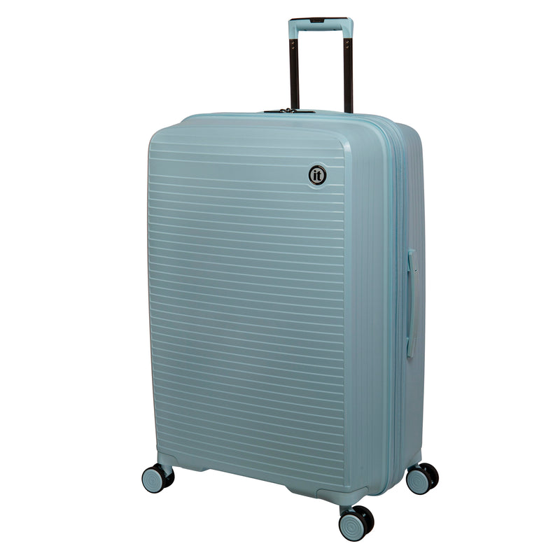 Spontaneous 29" Hardside Checked 8 Wheel Expandable Spinner (Blue Glow)