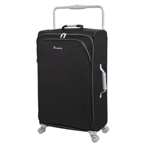 World's Lightest New York 28" Softside Checked Spinner Luggage (Black)