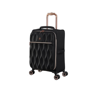 Enliven 3 Piece Softside 8 Wheel Expandable Spinner Set (Black)