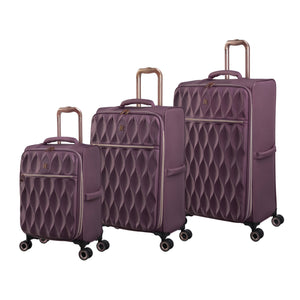 Enliven 3 Piece Softside 8 Wheel Expandable Spinner Set (Wistful Mauve)