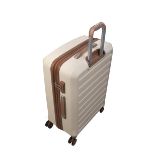 Protracting 27" Hardside Checked 8 Wheel Expandable Spinner (Cream)