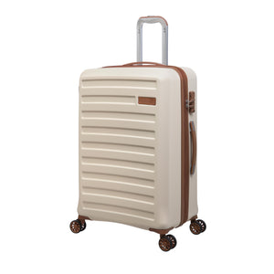 Protracting 27" Hardside Checked 8 Wheel Expandable Spinner (Cream)
