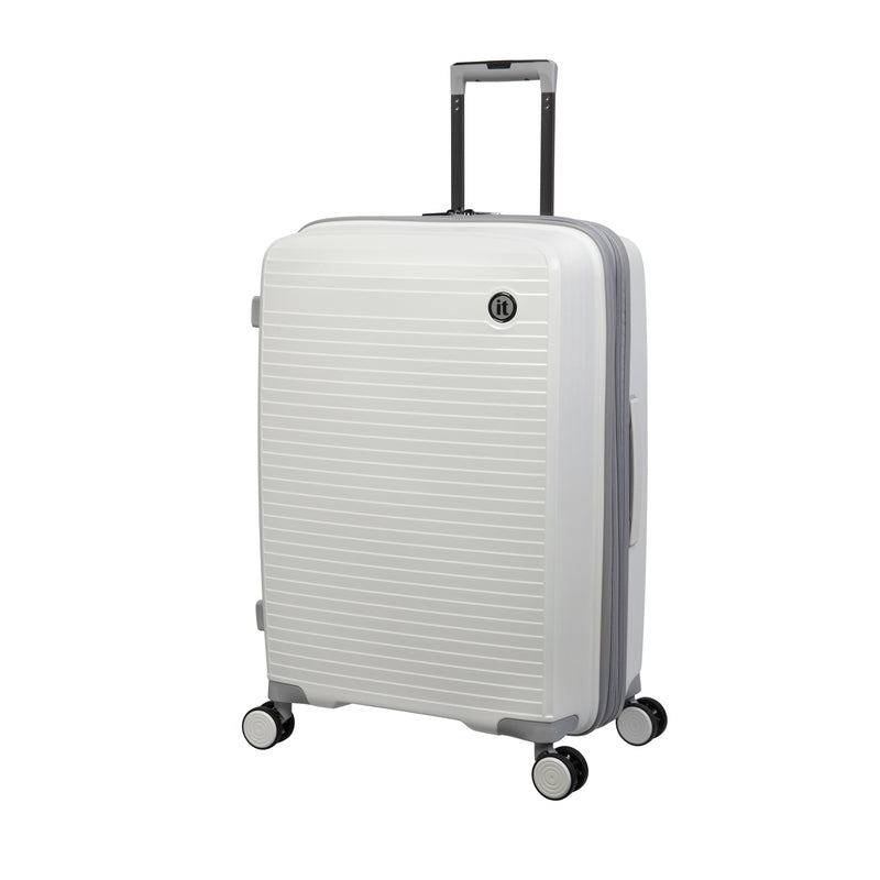 Spontaneous 27" Hardside Checked 8 Wheel Expandable Spinner (White Porcelain)