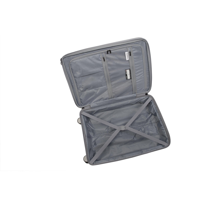 Spontaneous 27" Hardside Checked 8 Wheel Expandable Spinner (White Porcelain)