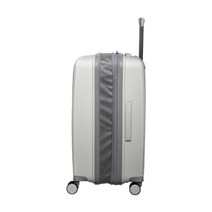 Spontaneous 27" Hardside Checked 8 Wheel Expandable Spinner (White Porcelain)