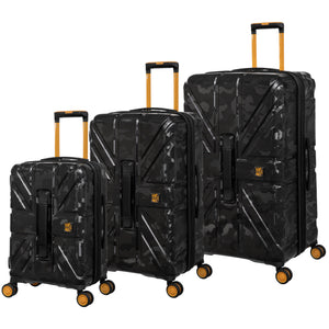 BRITBAG Okavango 3 Piece Hardside 8 Wheel Expandable Spinner Set (Black)