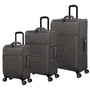 Citywide 3 Piece Softside 8 Wheel Spinner Set (Charcoal)