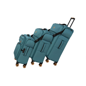 Simultaneous 3 Piece Softside 8 Wheel Expandable Spinner Set (Harbour Blue)