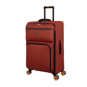 Compartment 28" Softside Checked 8 Wheel Spinner (Brown)