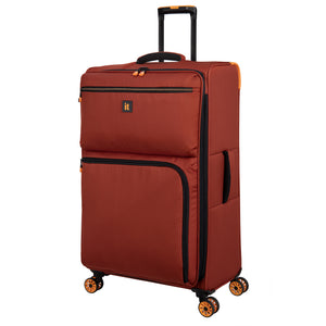 Compartment 3 Piece Softside 8 Wheel Expandable Spinner Set (Brown)