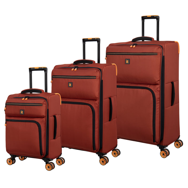 Compartment 32" Softside Checked 8 Wheel Spinner (Brown)
