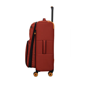 Compartment 28" Softside Checked 8 Wheel Spinner (Brown)