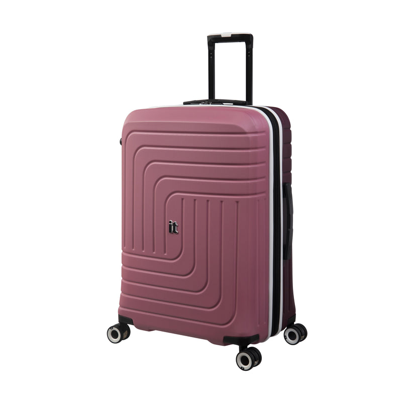 Convolved 3 Piece Hardside 8 Wheel Expandable Spinner Set (Muted Pink/Port)