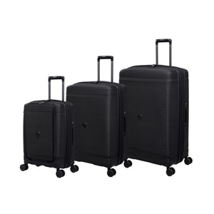 Unanimous 3 Piece Hardside 8 Wheel Expandable Spinner Set (Black)