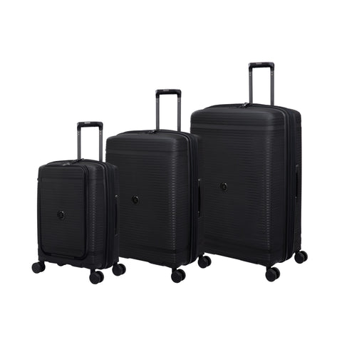 Unanimous 3 Piece Hardside 8 Wheel Expandable Spinner Set (Black)