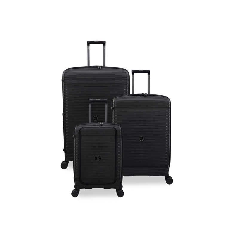 Unanimous 3 Piece Hardside 8 Wheel Expandable Spinner Set (Black)