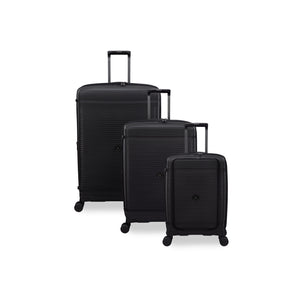 Unanimous 3 Piece Hardside 8 Wheel Expandable Spinner Set (Black)