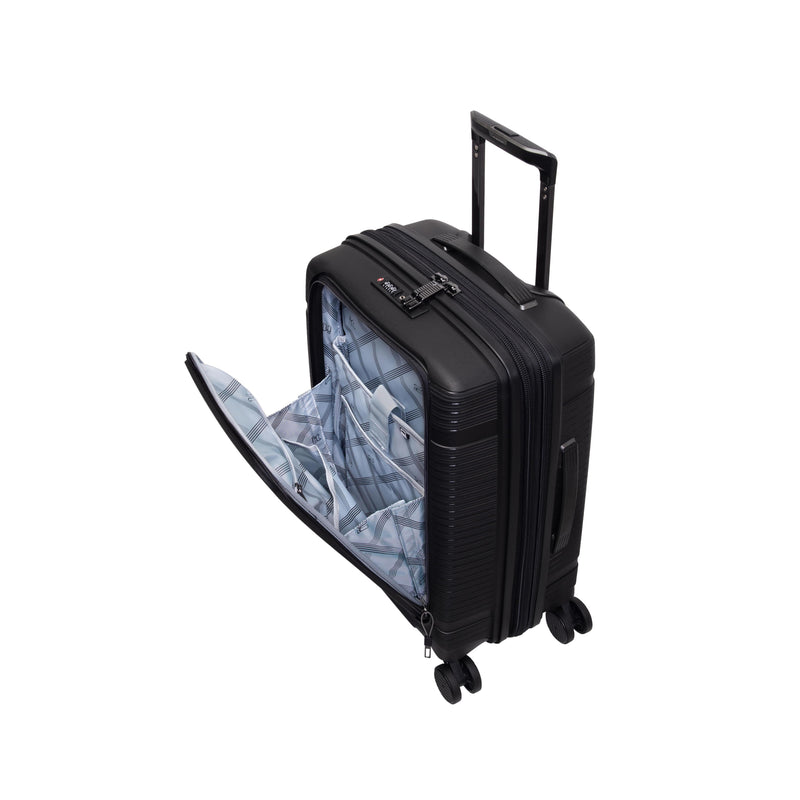 Unanimous 30" Hardside Checked 8 Wheel Expandable Spinner (Black)