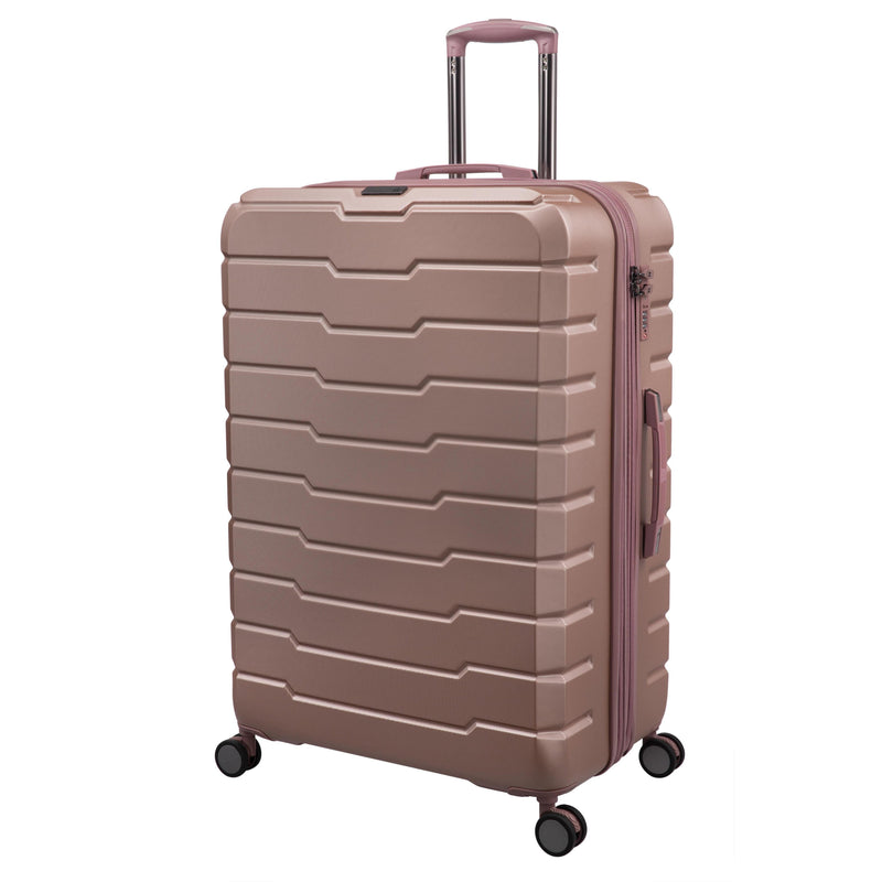 Prosperous Metallic 28" Hardside Checked 8 Wheel Expandable Spinner (Metallic Pink)