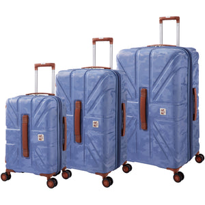 BRITBAG Okavango 3 Piece Hardside 8 Wheel Expandable Spinner Set (Elemental Blue)