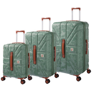 BRITBAG Okavango 3 Piece Hardside 8 Wheel Expandable Spinner Set (Green Tea)