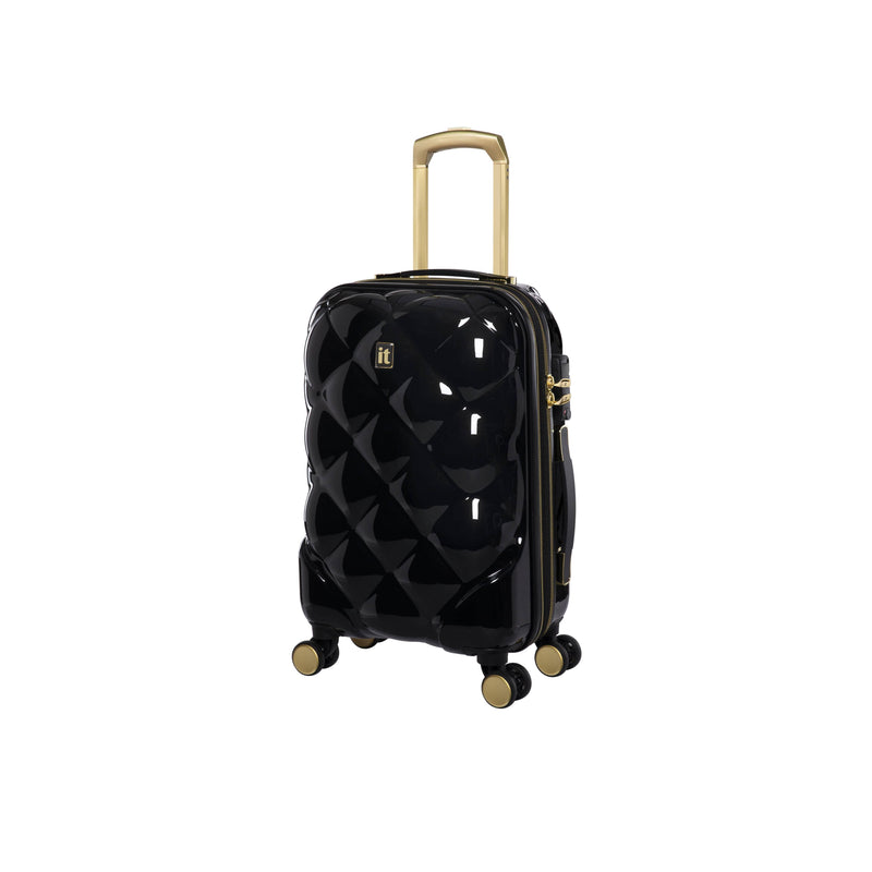 St. Tropez Trois Hardside 3pc 8 Wheel Expandable Spinner Set (Black w Gold)