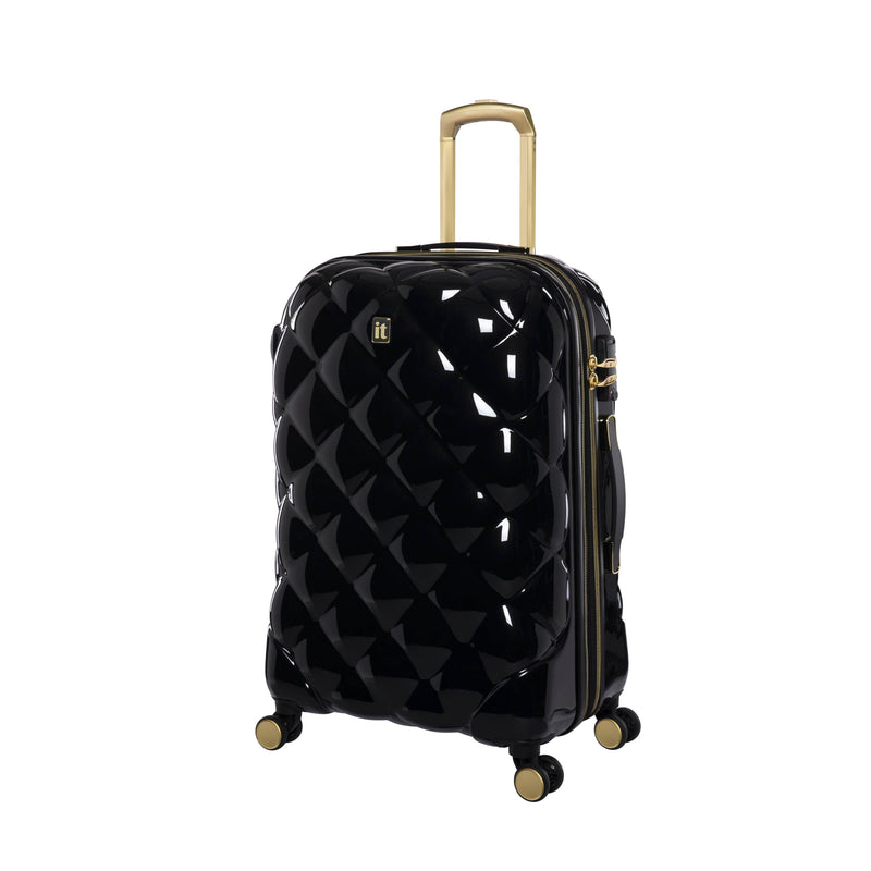 St. Tropez Trois Hardside 3pc 8 Wheel Expandable Spinner Set (Black w Gold)