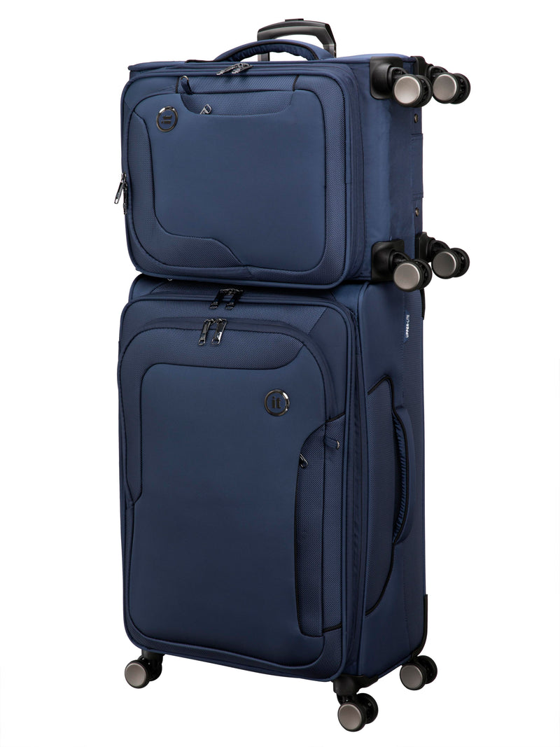 Teleported 22" Softside Carry-On 8 Wheel Semi Expandable Spinner (Indigo Night)